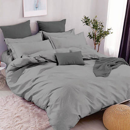 Сіра постільна однотонна тканина 220 см бавовняна Бязь Gold Lux, рулон 50 м, Пакистан, фото 1