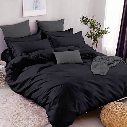 Чорна однотонна Бязь Gold Lux тканина 220 см для постільної білизни, рулон 50 м, Пакистан, фото 1