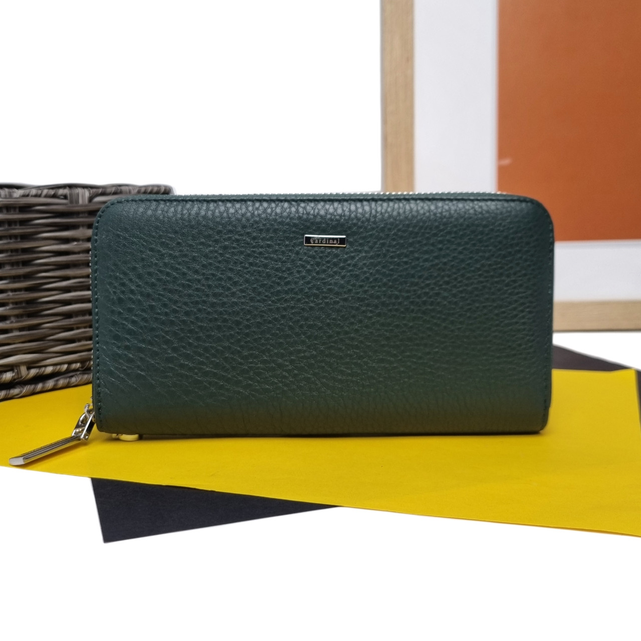 Гаманець на блискавці натуральна шкіра зелений Арт.5243-94 Cardinal (54), фото 1