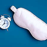 Маска для сну красива дитяча пов'язка на очі для обличчя дітей м'яка чоловіча жіноча біла (silk1), фото 10