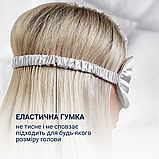 Маска для сну красива дитяча пов'язка на очі для обличчя дітей м'яка чоловіча жіноча біла (silk1), фото 3