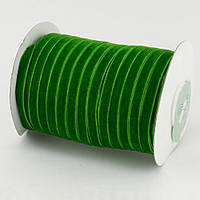 Стрічка оксамитова 0,6 см, зелена