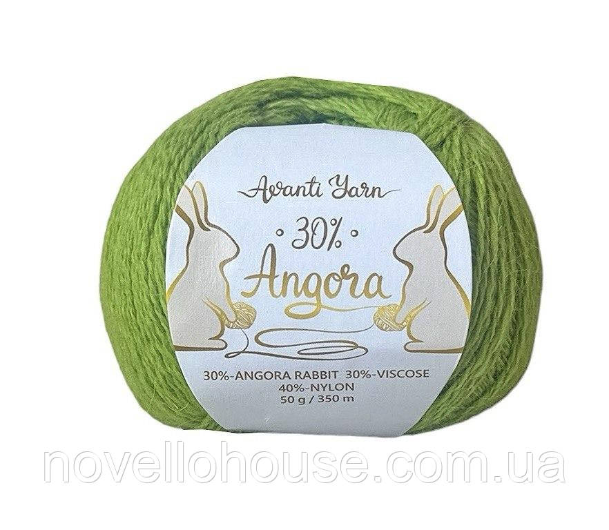 AvantiYarn ANGORA 30 (Аванті Ярн Ангора 30) № H24 темний лайм (Пряжа ангора, нитки для в'язання)