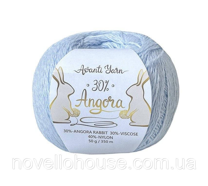 AvantiYarn ANGORA 30 (Аванті Ярн Ангора 30) № H18 блакитний (Пряжа ангора, нитки для в'язання)