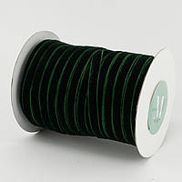 Стрічка оксамитова 0,6 см, зелена сосна