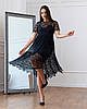 Молодіжне літнє мереживне плаття-міді Starla, чорне, фото 2