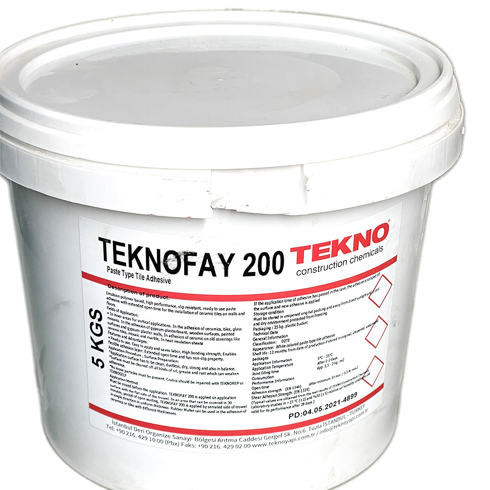 Клей для керамічної плитки посиленої міцності Teknofay 200 D2TE (белый) - 5кг