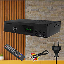 Цифрова телевізійна приставка DVB T2 з дисплеєм та пультом тюнер ресивер приймач для телевізора