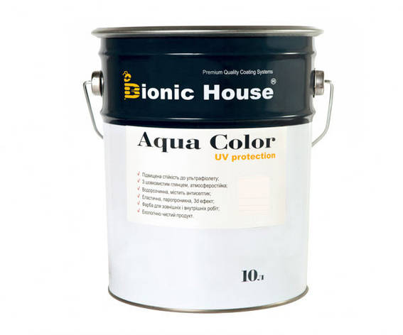 Фарба для дерева Bionic-House Aqua Color UV-protect 10л Білий А101, фото 1