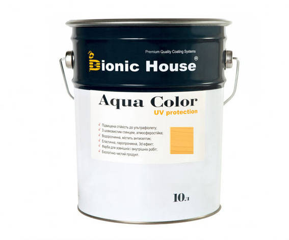 Фарба для дерева Bionic-House Aqua Color UV-protect 10л Світлий дуб А126, фото 1