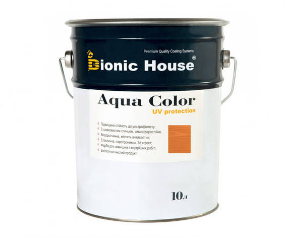Фарба для дерева Bionic-House Aqua Color UV-protect 10 л Мигдаль А112, фото 1