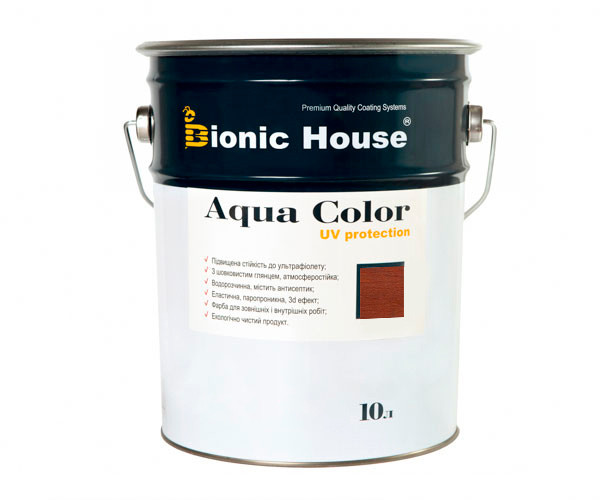 Фарба для дерева Bionic-House Aqua Color UV-protect 10 л Марсала