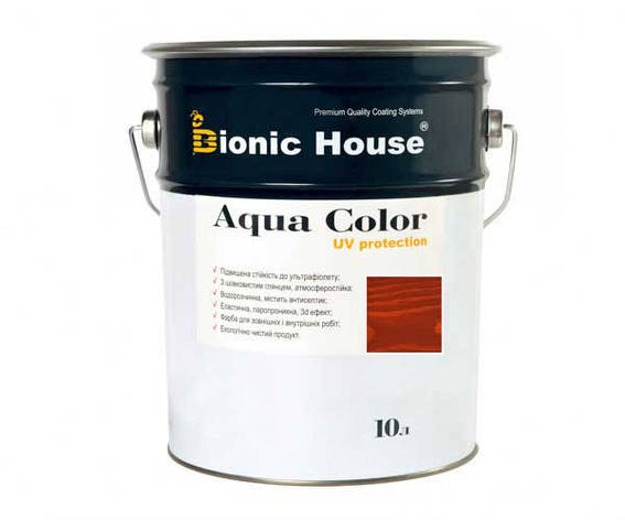 Фарба для дерева Bionic-House Aqua Color UV-protect 10л Тік, фото 1