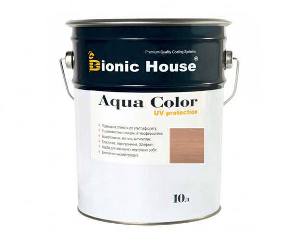 Фарба для дерева Bionic-House Aqua Color UV-protect 10л Індіго, фото 1