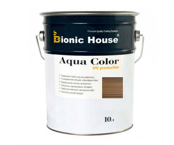 Фарба для дерева Bionic-House Aqua Color UV-protect 10 л Кедр, фото 1