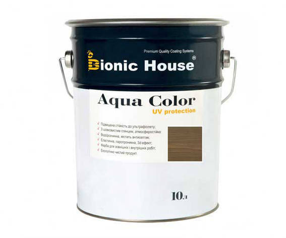 Фарба для дерева Bionic-House Aqua Color UV-protect 10л Хакі, фото 1