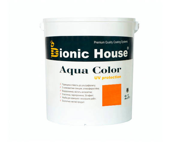 Фарба для дерева Bionic-House Aqua Color UV-protect 2,5л Пінія, фото 1