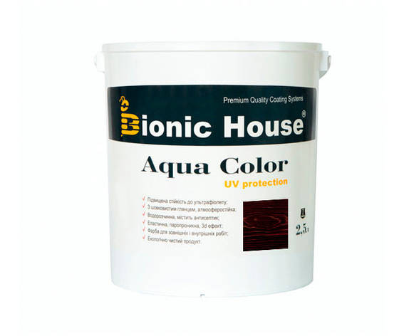 Фарба для дерева Bionic-House Aqua Color UV-protect 2,5 л Рожеве дерево, фото 1