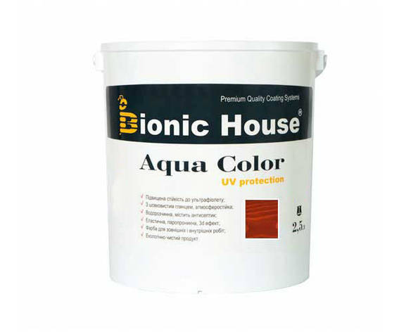 Фарба для дерева Bionic-House Aqua Color UV-protect 2,5л Тік, фото 1