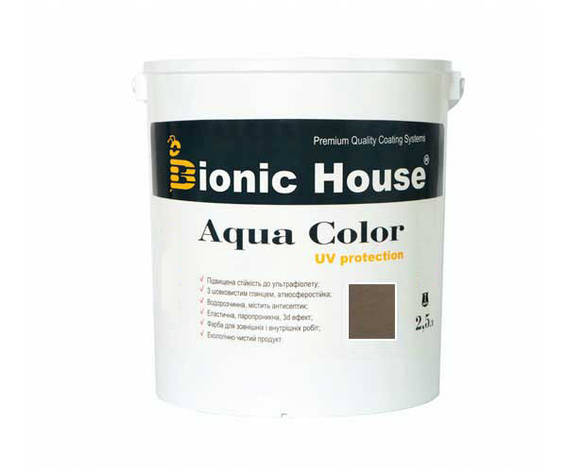 Фарба для дерева Bionic-House Aqua Color UV-protect 2,5 л Умбра, фото 1