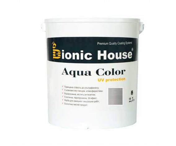 Фарба для дерева Bionic-House Aqua Color UV-protect 2,5л Білий Мармур, фото 1