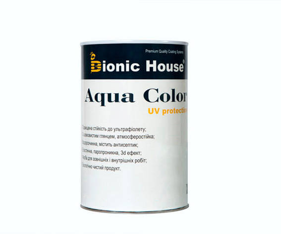 Фарба для дерева Bionic-House Aqua Color UV-protect 0,8 л Безбарвний, фото 1