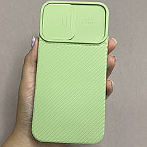 Чохол для iPhone 12 щільний захист камери зі шторкою на камері чохол на айфон 12 фісташковий, фото 5