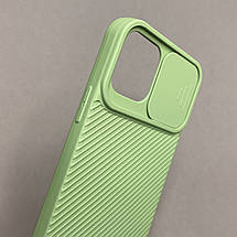 Чохол для iPhone 12 щільний захист камери зі шторкою на камері чохол на айфон 12 фісташковий, фото 3