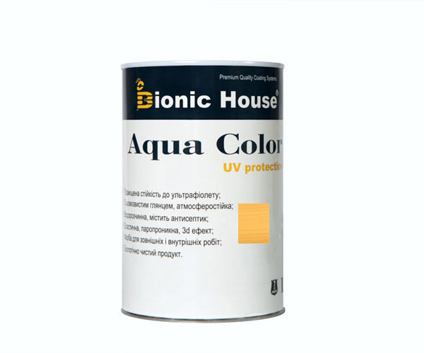 Фарба для дерева Bionic-House Aqua Color UV-protect 0,8 л Светлій дуб А126