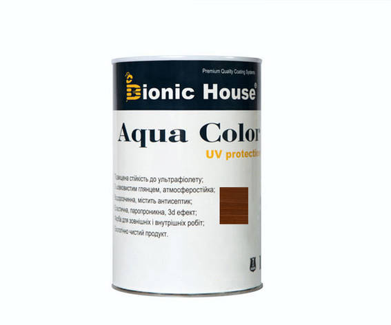 Фарба для дерева Bionic-House Aqua Color UV-protect 0,8л Горіх А110, фото 1