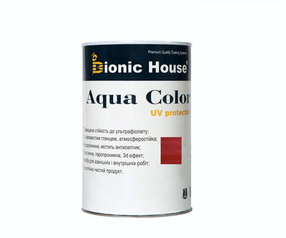 Фарба для дерева Bionic-House Aqua Color UV-protect 0,8 л Вишня А108, фото 1