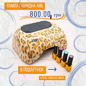 Лампа 48W в подарунок 4 гель лаки на вибір