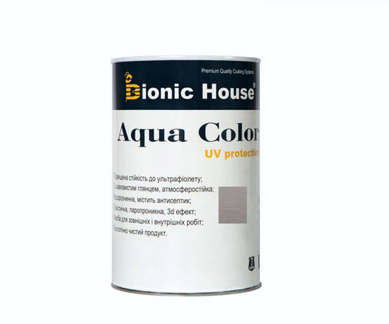 Фарба для дерева Bionic-House Aqua Color UV-protect 0,8 л Попіл А117, фото 1