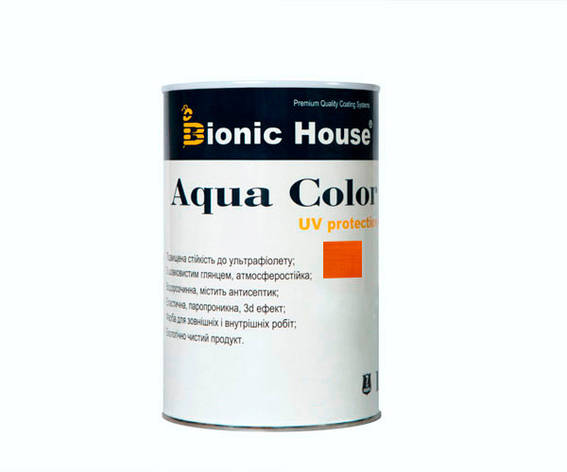 Фарба для дерева Bionic-House Aqua Color UV-protect 0,8 л Бурштин, фото 1