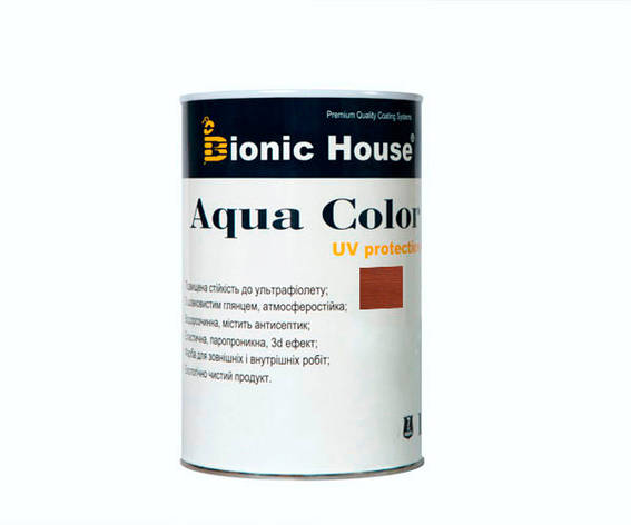 Фарба для дерева Bionic-House Aqua Color UV-protect 0,8 л Марсала, фото 1