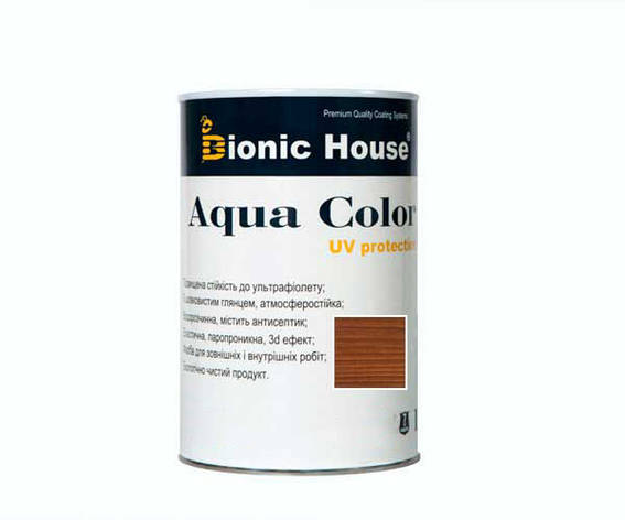 Фарба для дерева Bionic-House Aqua Color UV-protect 0,8 л Коньяк, фото 1