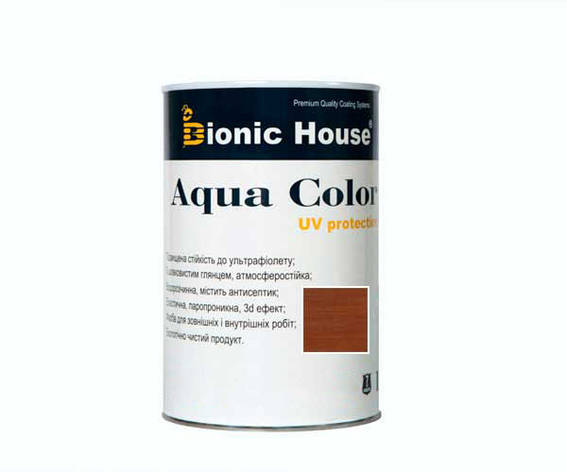 Фарба для дерева Bionic-House Aqua Color UV-protect 0,8 л Каштан, фото 1
