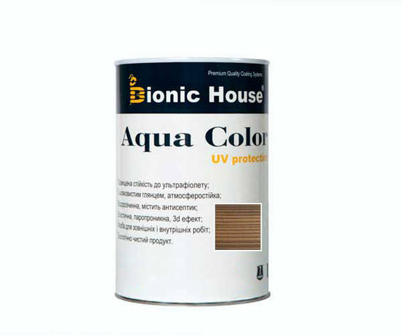 Фарба для дерева Bionic-House Aqua Color UV-protect 0,8 л Кедр, фото 1