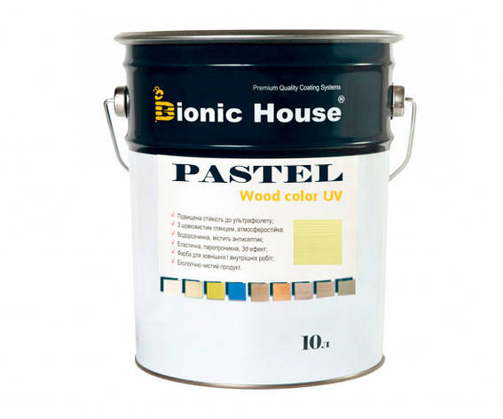 Фарба для дерева PASTEL Wood Color Bionic-House 10л Фісташковий Р211, фото 1