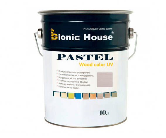 Фарба для дерева PASTEL Wood Color Bionic-House 10 л Грей Р217, фото 1