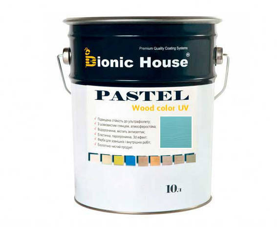 Фарба для дерева PASTEL Wood Color Bionic-House 10л Бірюза, фото 1
