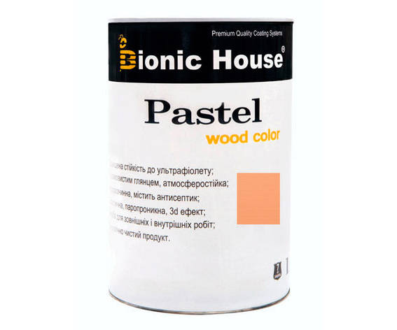 Фарба для дерева PASTEL Wood Color Bionic-House 0,8 л Корал Р206, фото 1