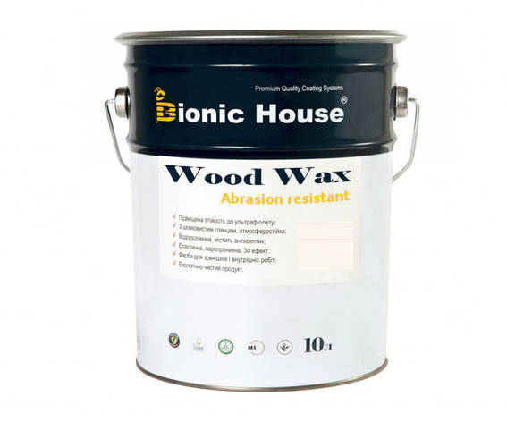 Фарба для дерева WOOD WAX Bionic-House 10л Білий А101, фото 1