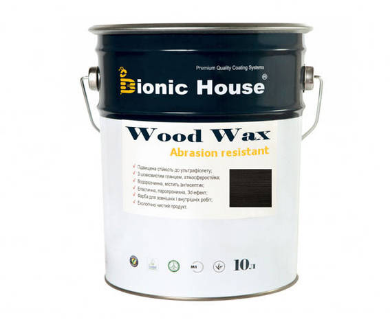 Фарба для дерева WOOD WAX Bionic-House 10 л Чорне дерево А120, фото 1