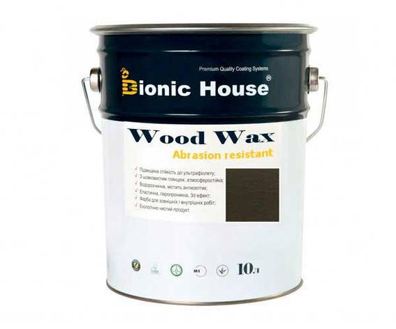 Фарба для дерева WOOD WAX Bionic-House 10 л Антрацит, фото 1
