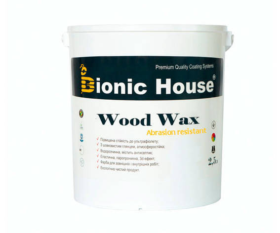 Фарба для дерева WOOD WAX Bionic-House 2,5л Безбарвний, фото 1