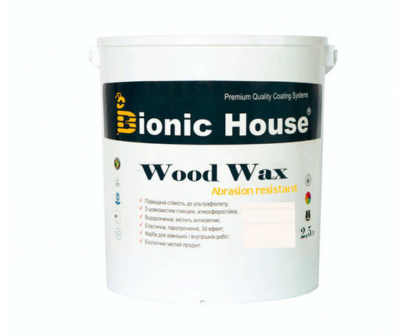 Фарба для дерева WOOD WAX Bionic-House 2,5л Білий А101, фото 1