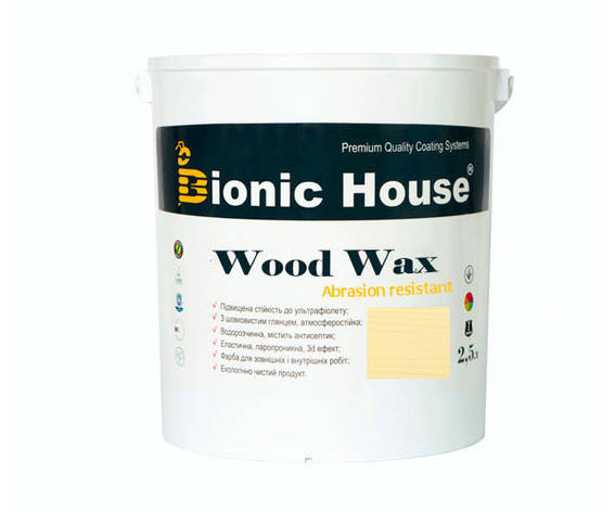 Фарба для дерева WOOD WAX Bionic-House 2,5л Слонова кістка А102, фото 1