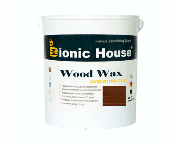 Фарба для дерева WOOD WAX Bionic-House 2,5л Горіх А110, фото 1