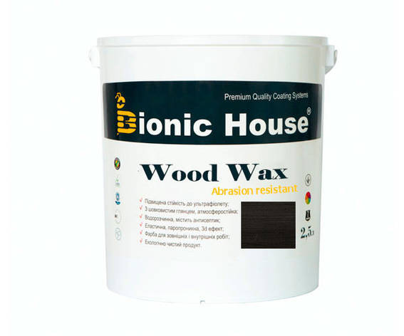 Фарба для дерева WOOD WAX Bionic-House 2,5 л Чорне дерево А120, фото 1